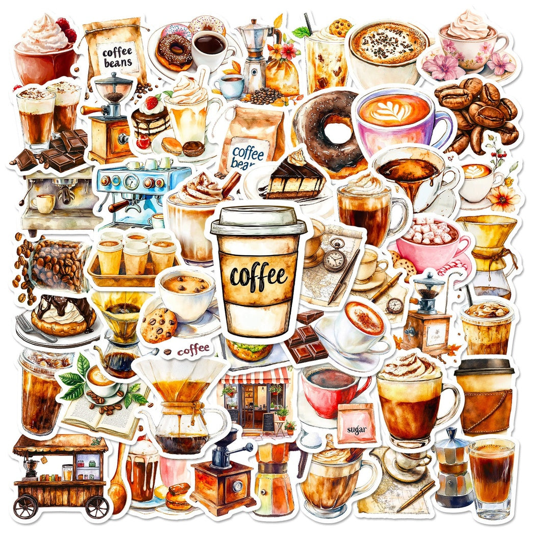Lunira - Coffee Decorative 50-Piece Sticker Pack