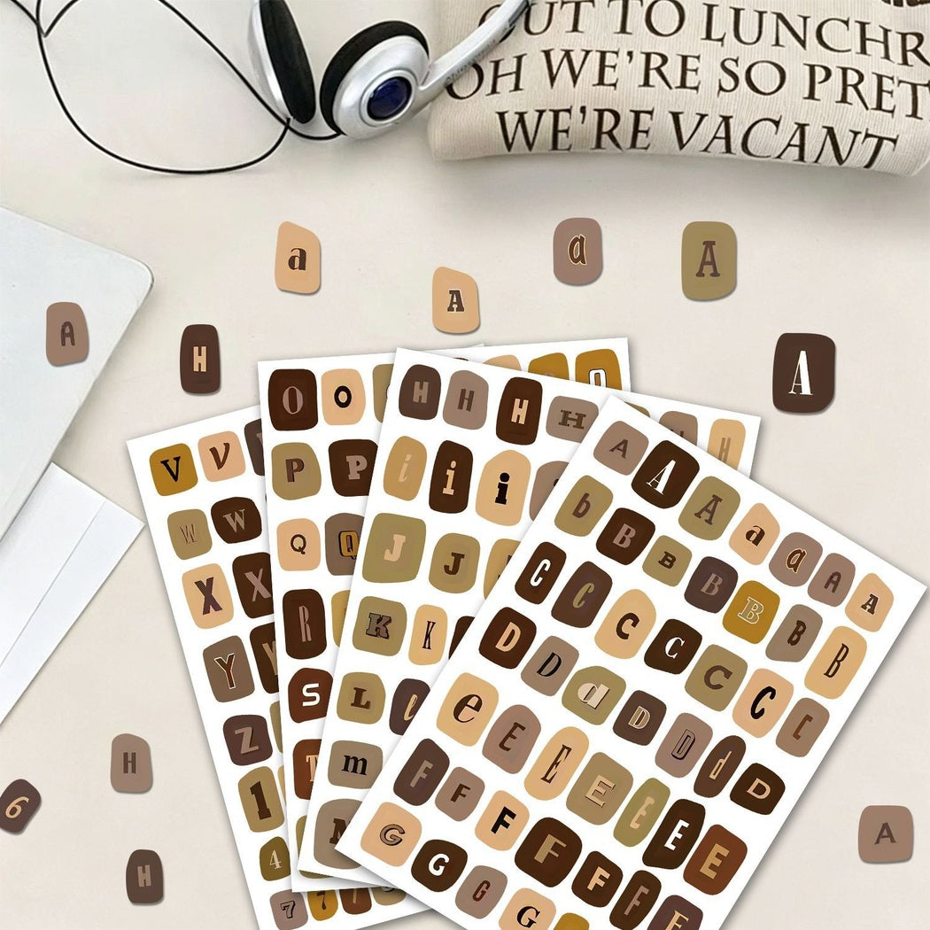 Lunira - Alphabet Number Vintage 210-Piece Sticker Pack