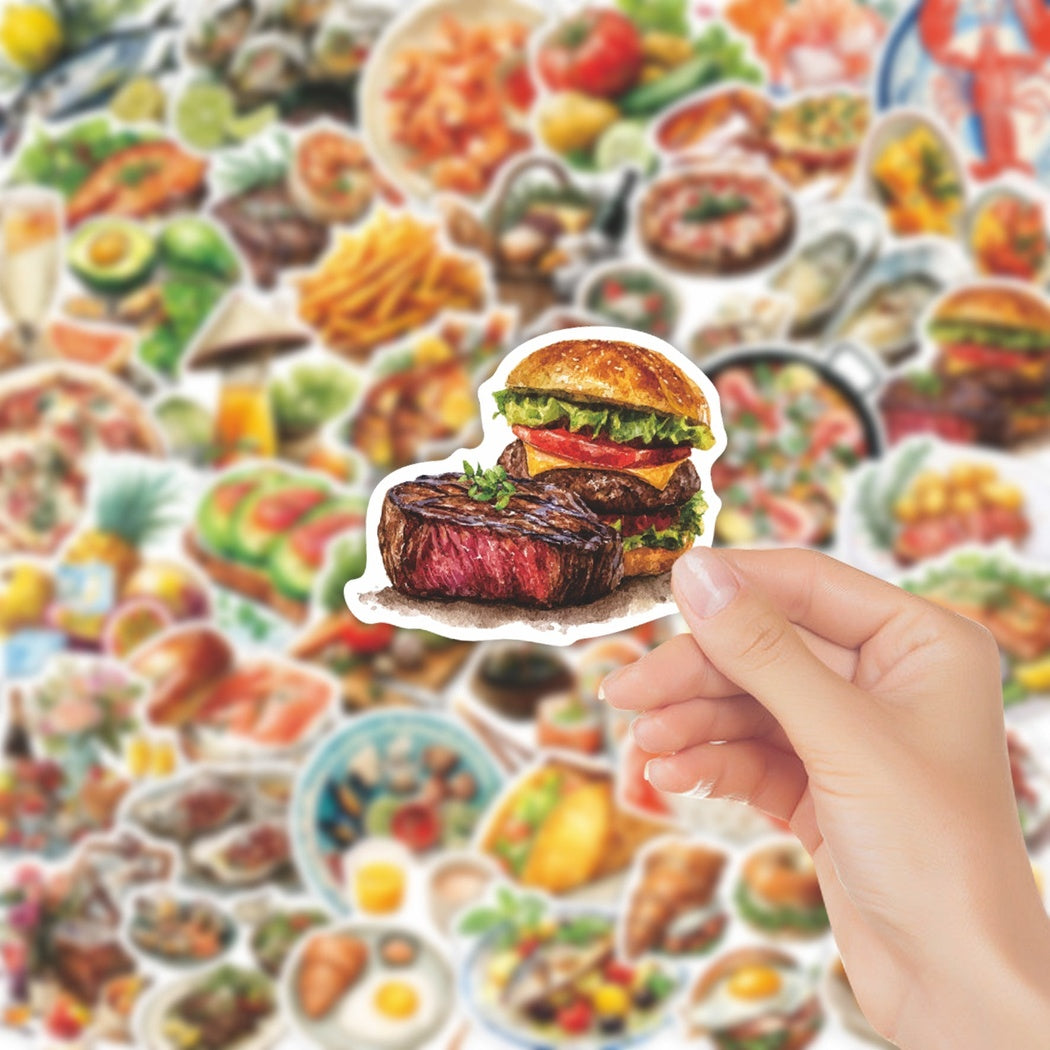 Lunira - Food Cartoon 51-Piece Sticker Pack