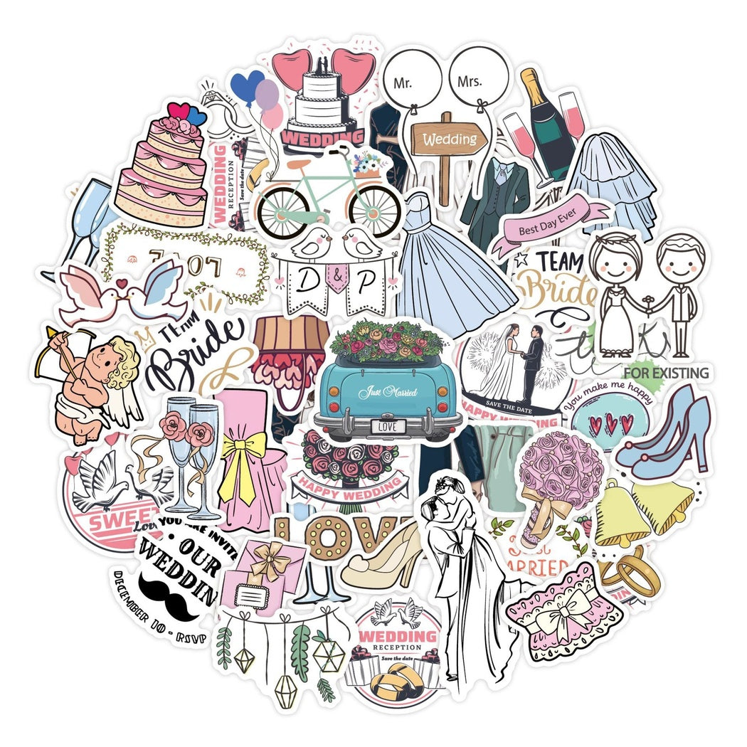 Lunira - Wedding Cartoon 50-Piece Sticker Pack
