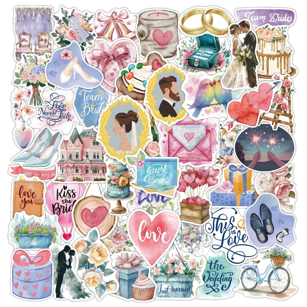 Lunira - Wedding Cartoon 50-Piece Sticker Pack