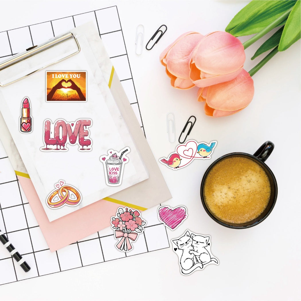 Lunira - Valentine's Day Heart 50-Piece Sticker Pack