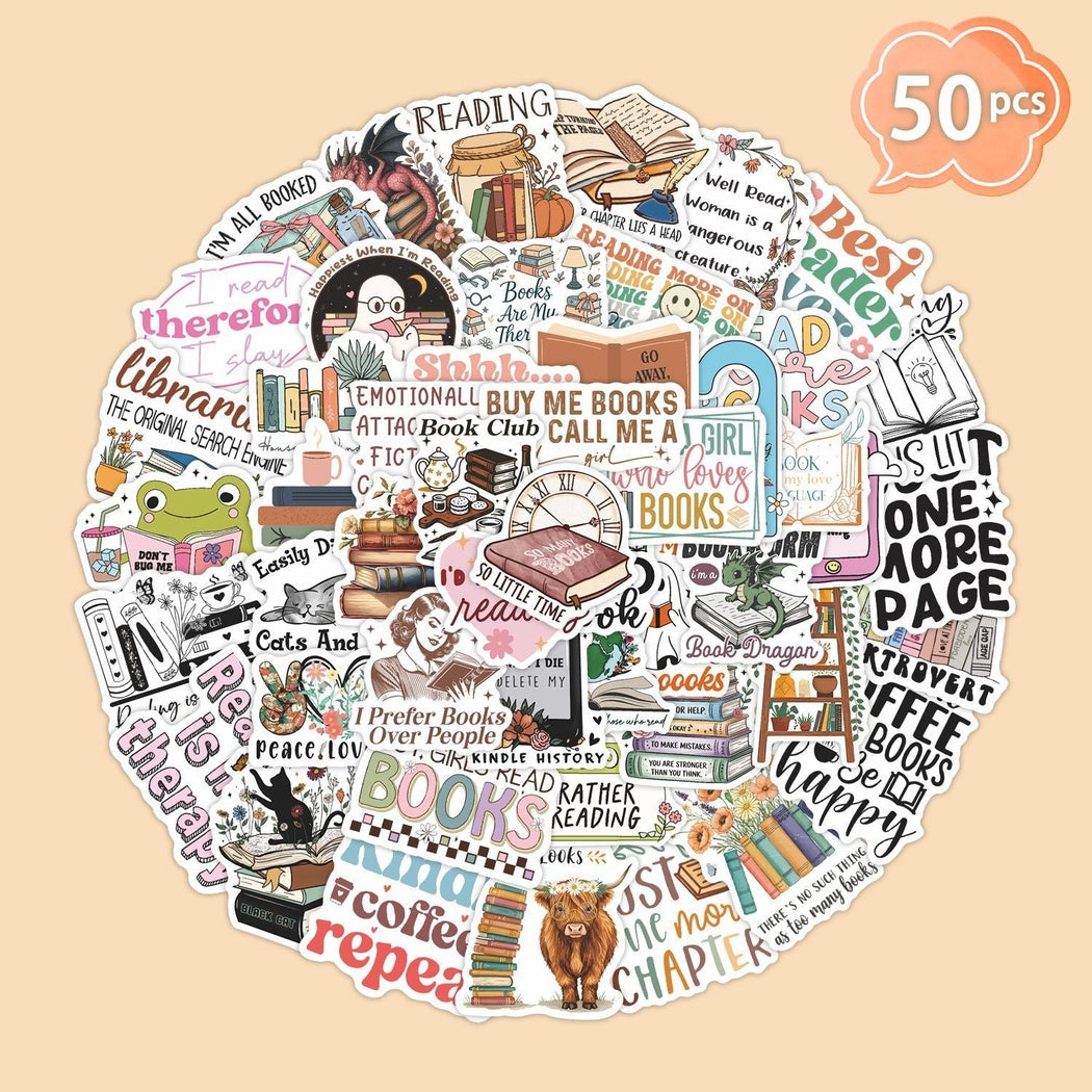 Lunira - Book Cartoon 50-Piece Sticker Pack