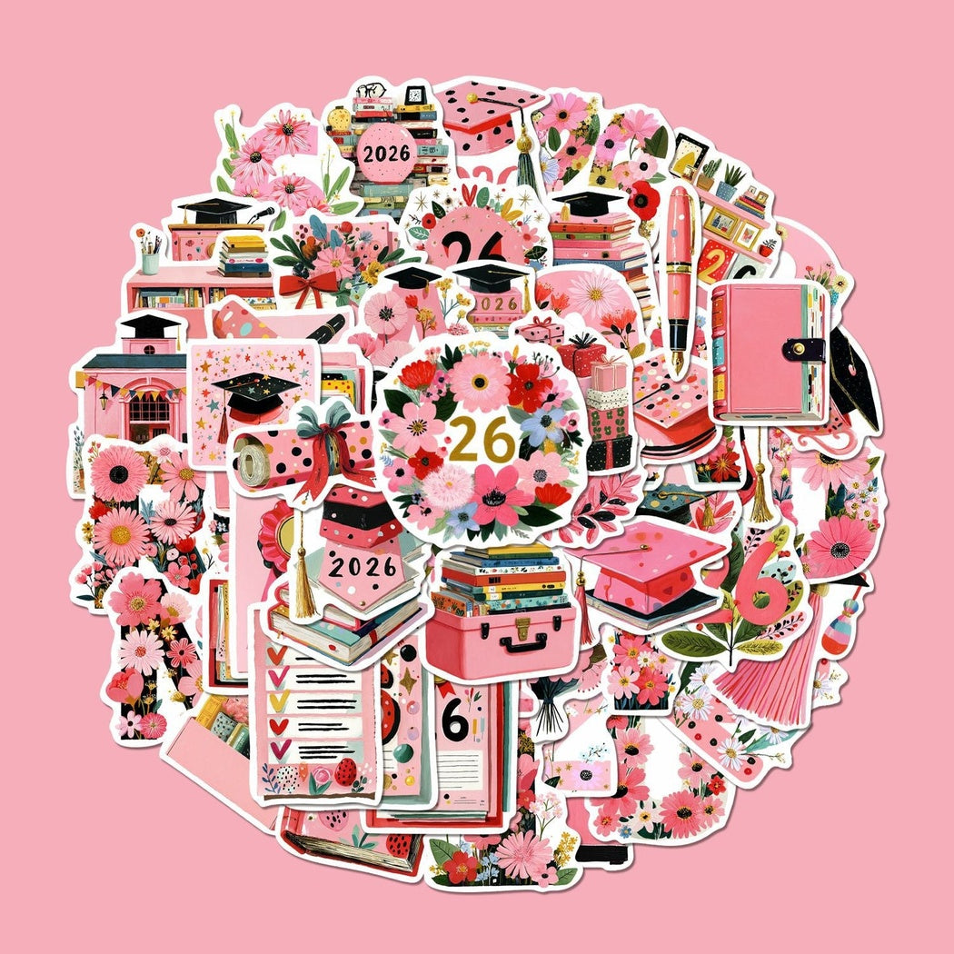Lunira - Graduation Pink 60-Piece Sticker Pack