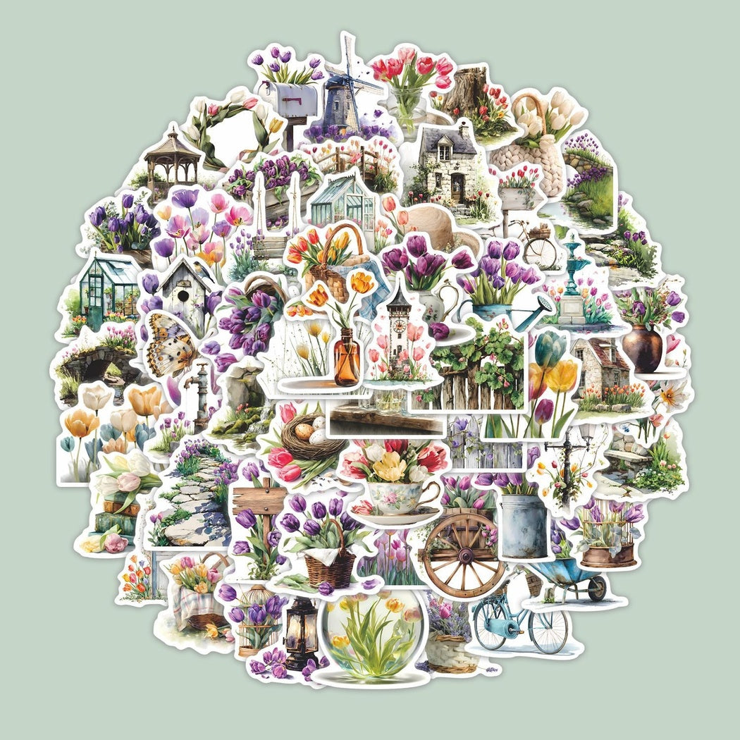 Lunira - Tulip Landscape 60-Piece Sticker Pack