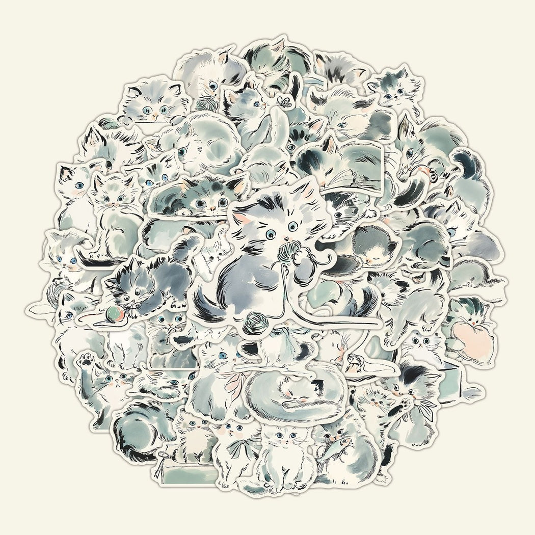 Lunira - Cat Ink-Wash 50-Piece Sticker Pack
