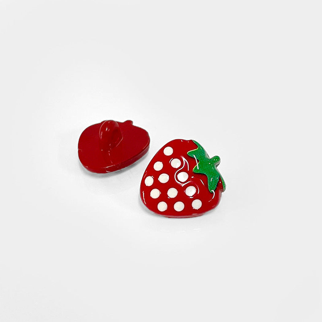 Bunli - DIY 10 Pack Red Strawberry-Shaped Shank Button