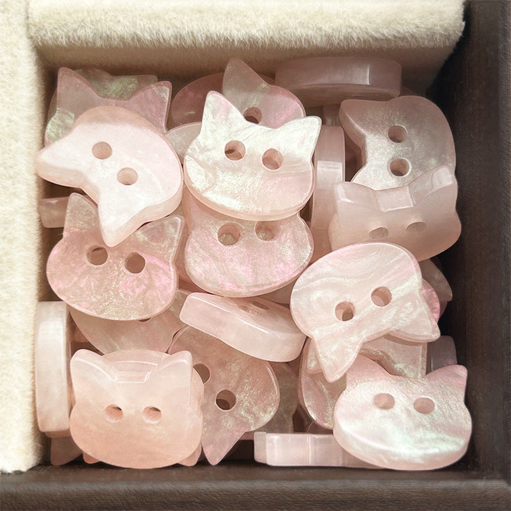 Bunli - DIY 10 Pack Cat-Shaped Two-Hole Button