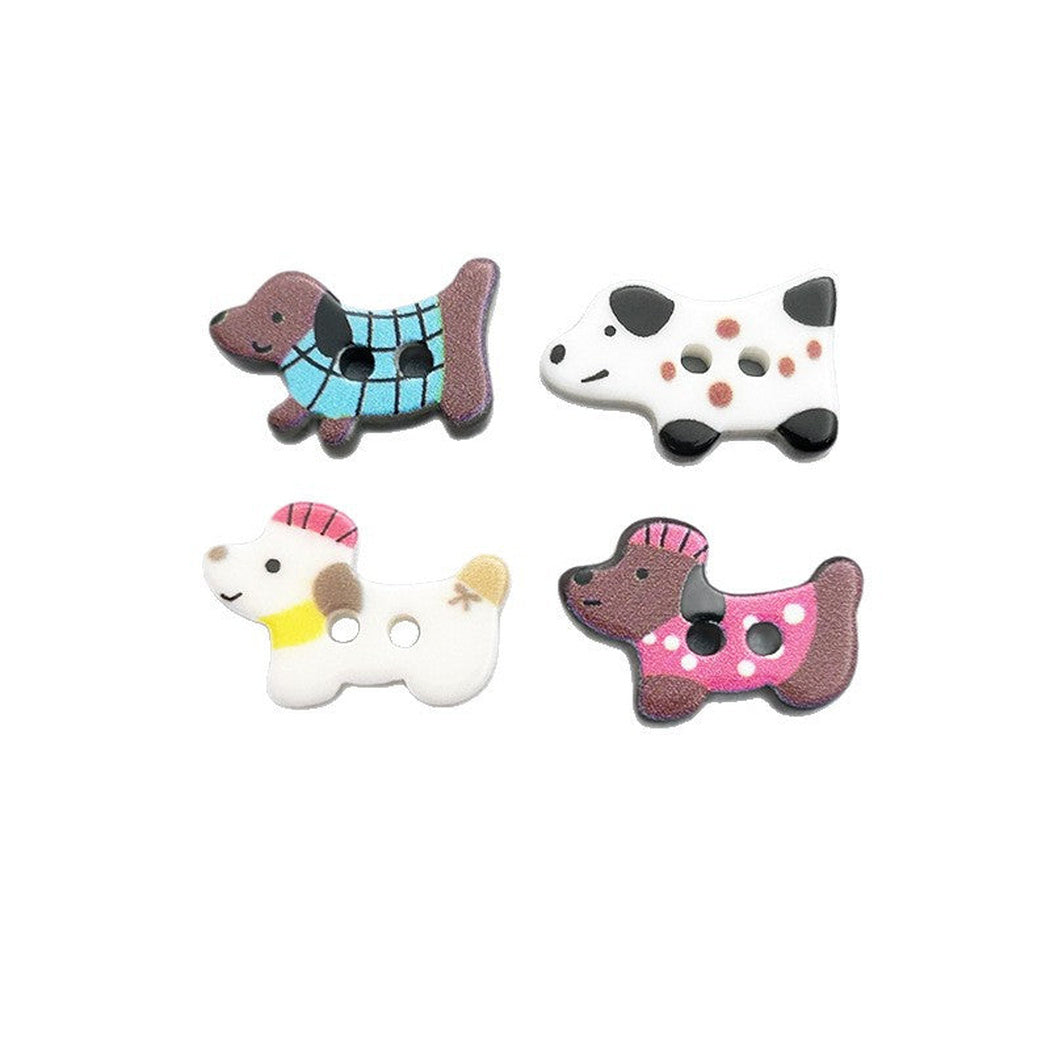 Bunli - DIY 10 Pack Dog-Shaped Two-Hole Button