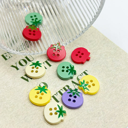 Bunli - DIY 10 Pack Tomato-Shaped Four-Hole Button