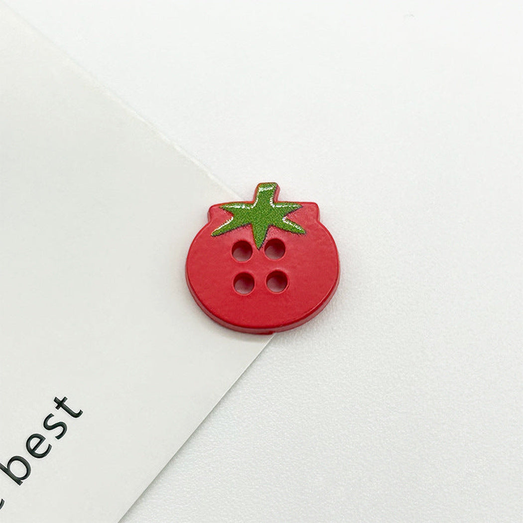 Bunli - DIY 10 Pack Tomato-Shaped Four-Hole Button