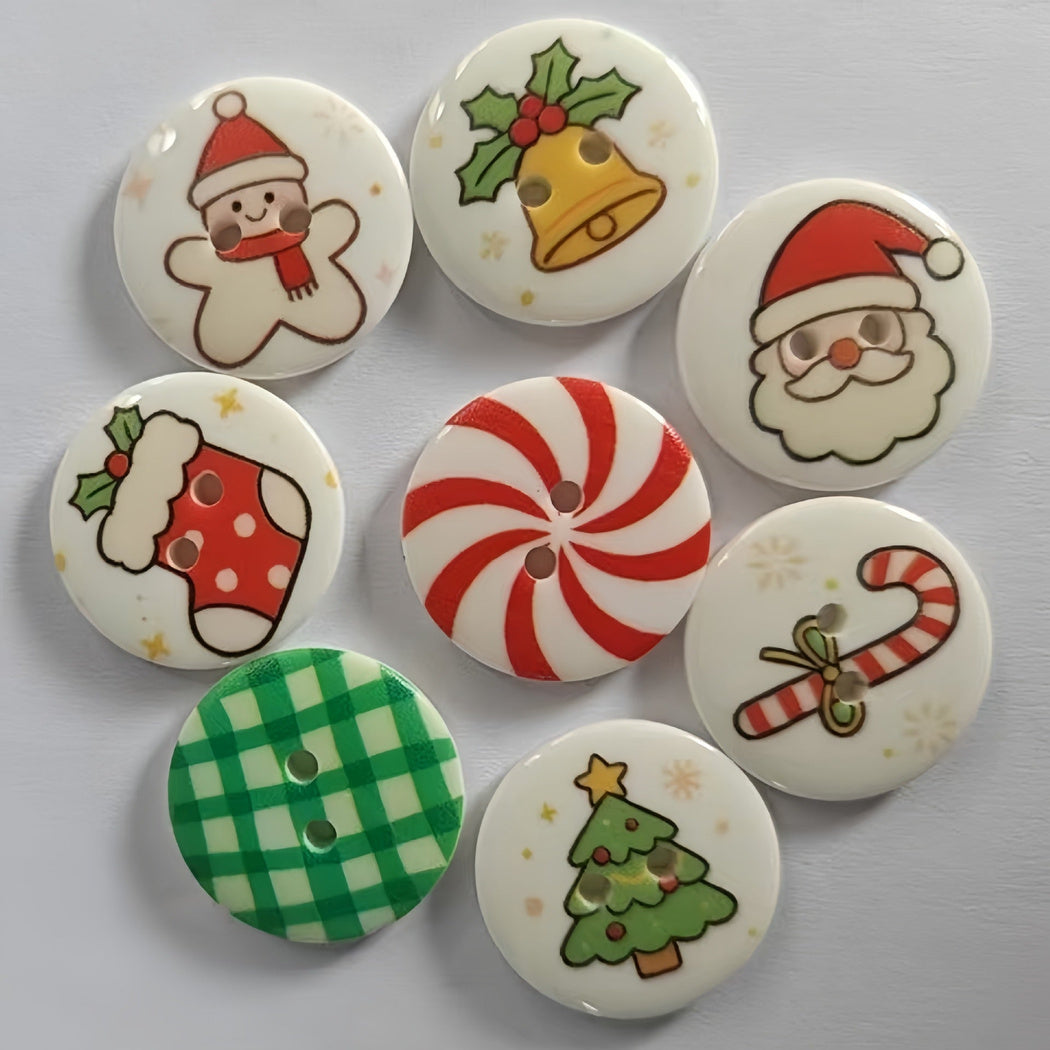 Bunli - DIY 10 Pack Christmas Motif Two-Hole Button