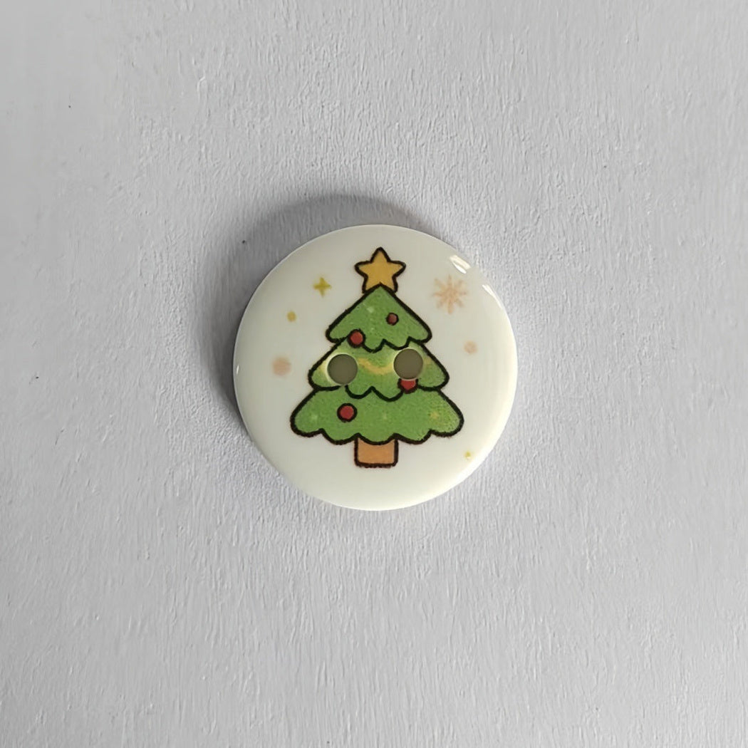 Bunli - DIY 10 Pack Christmas Motif Two-Hole Button