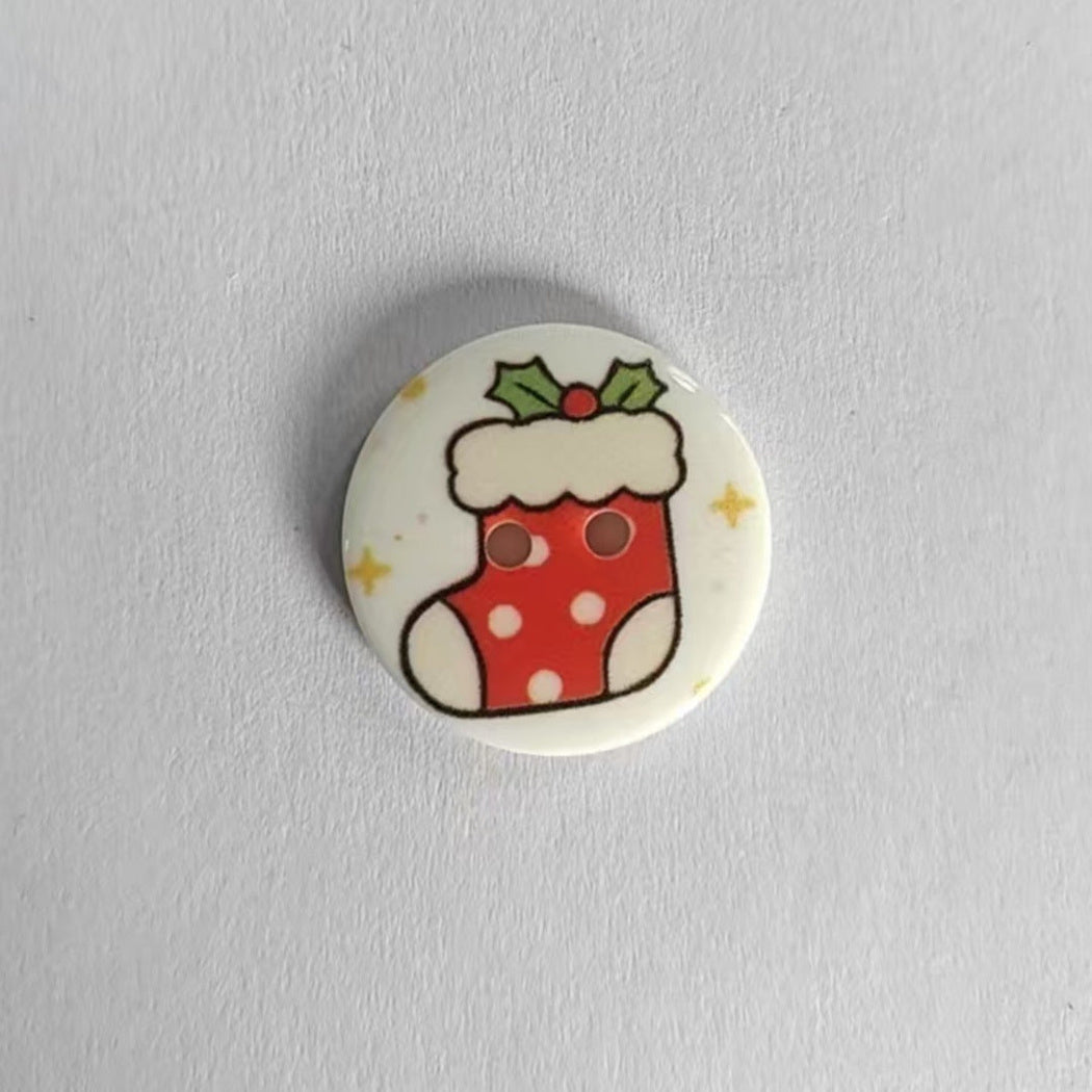 Bunli - DIY 10 Pack Christmas Motif Two-Hole Button