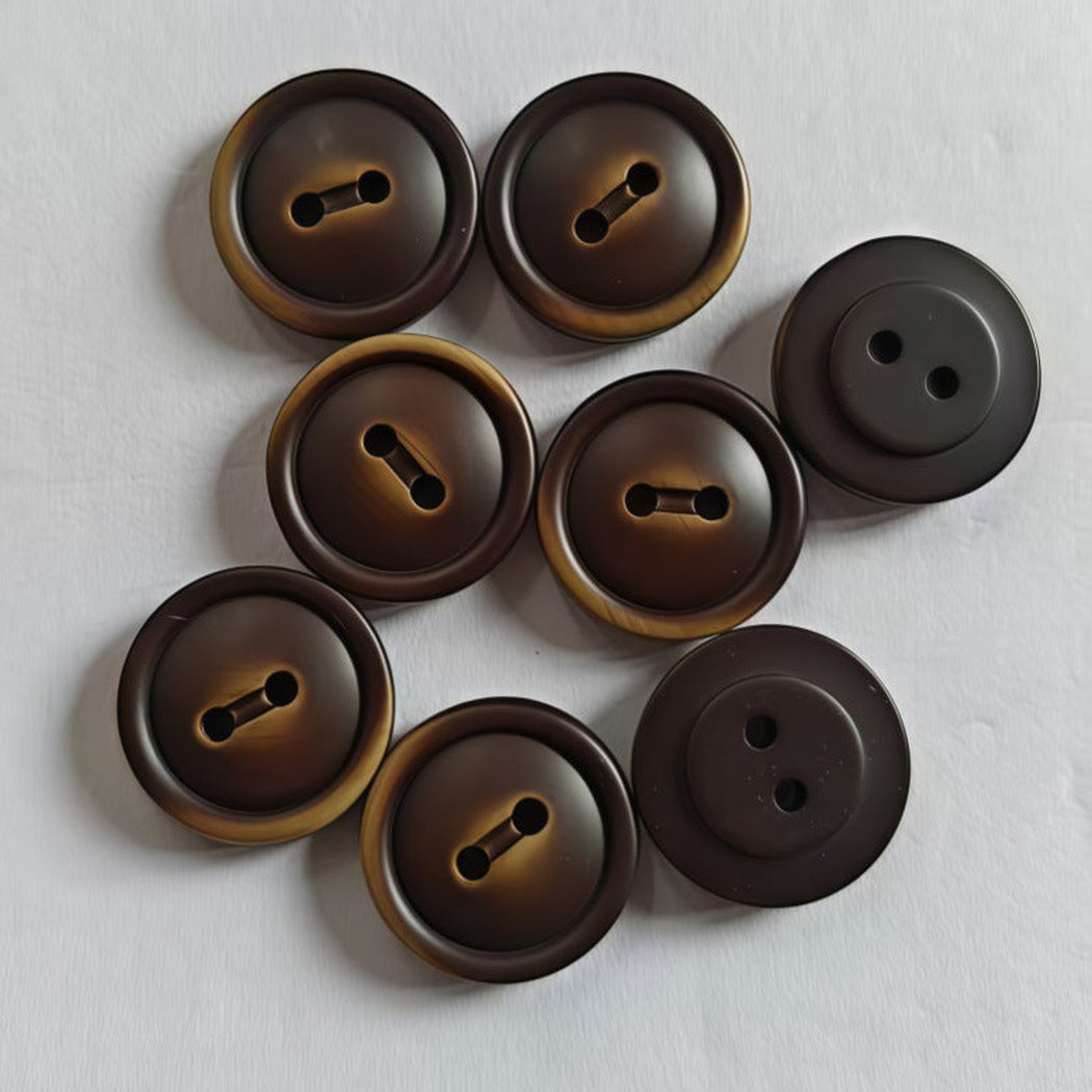 Bunli - DIY 10 Pack Brown Round Two-Hole Button