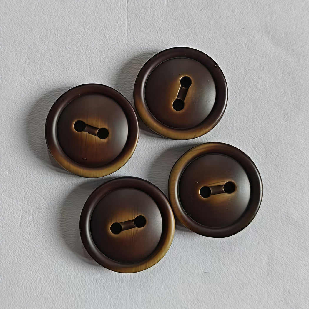 Bunli - DIY 10 Pack Brown Round Two-Hole Button