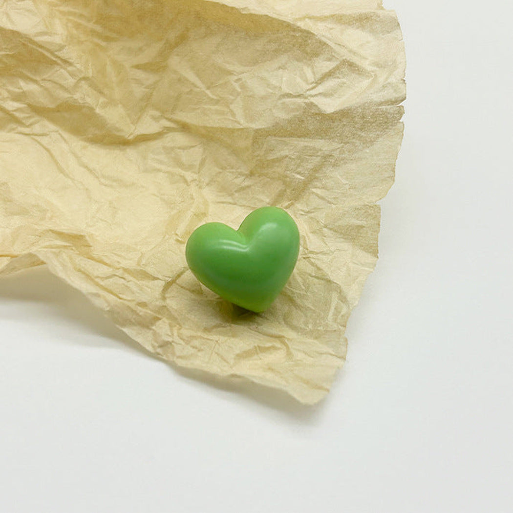 Bunli - DIY 10 Pack Glossy Heart-Shaped Shank Button
