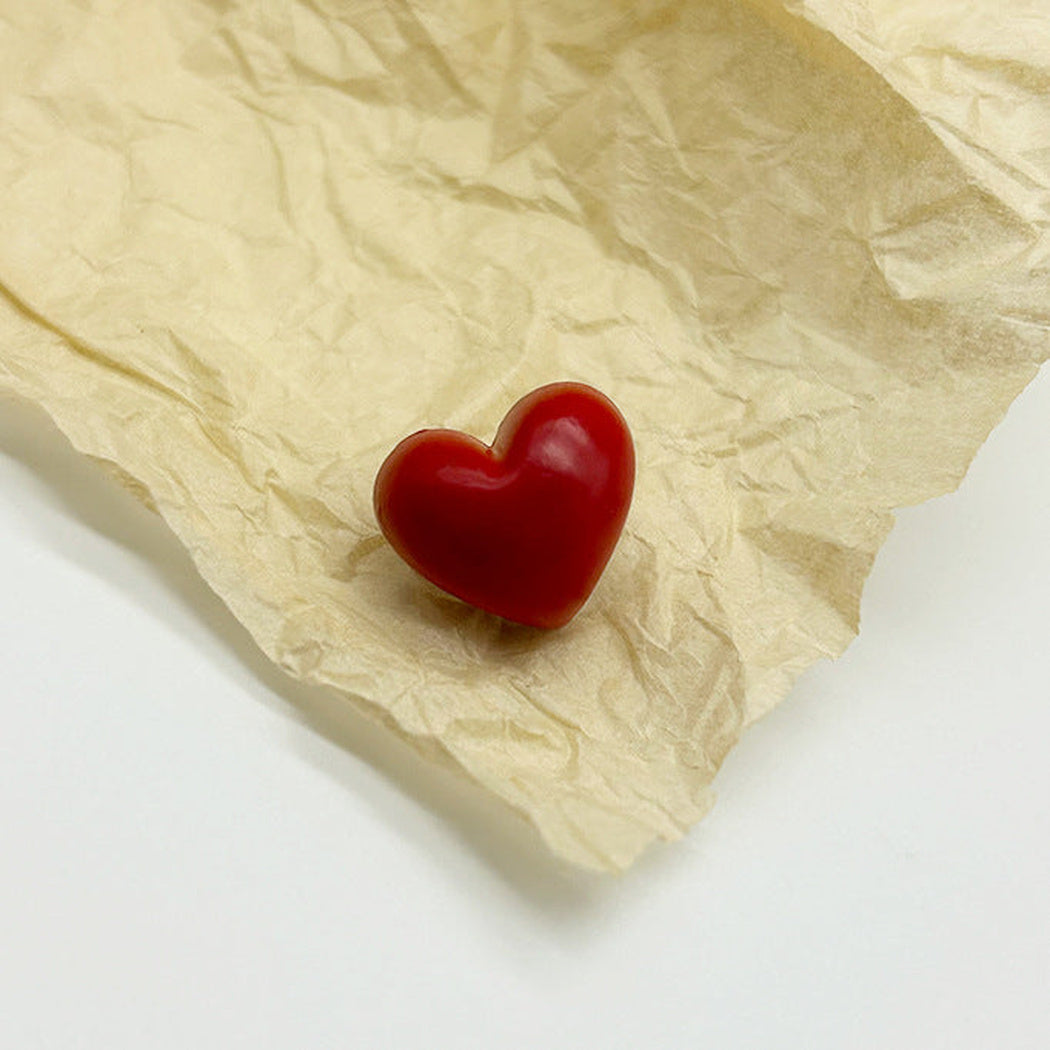 Bunli - DIY 10 Pack Glossy Heart-Shaped Shank Button