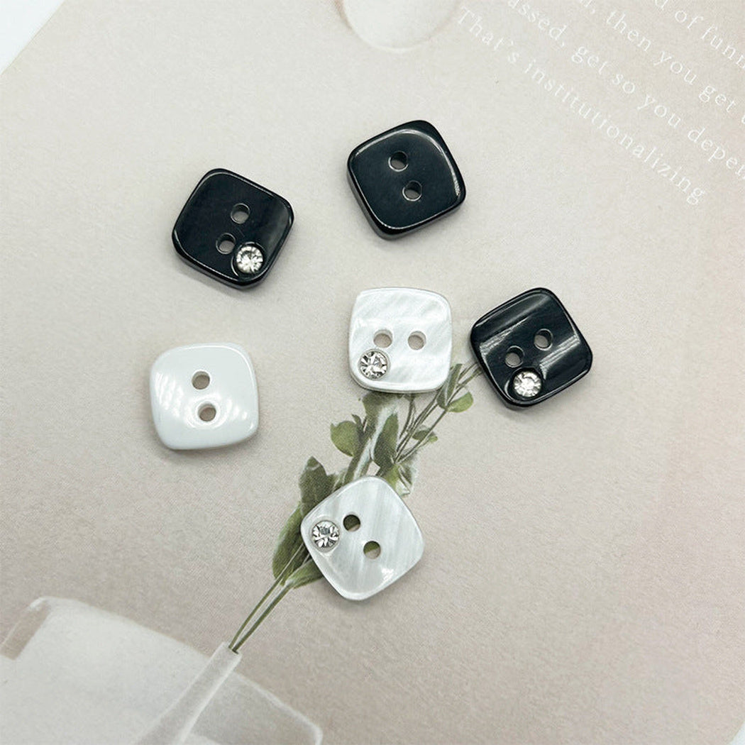 Bunli - DIY 10 Pack Rhinestone Square Two-Hole Button