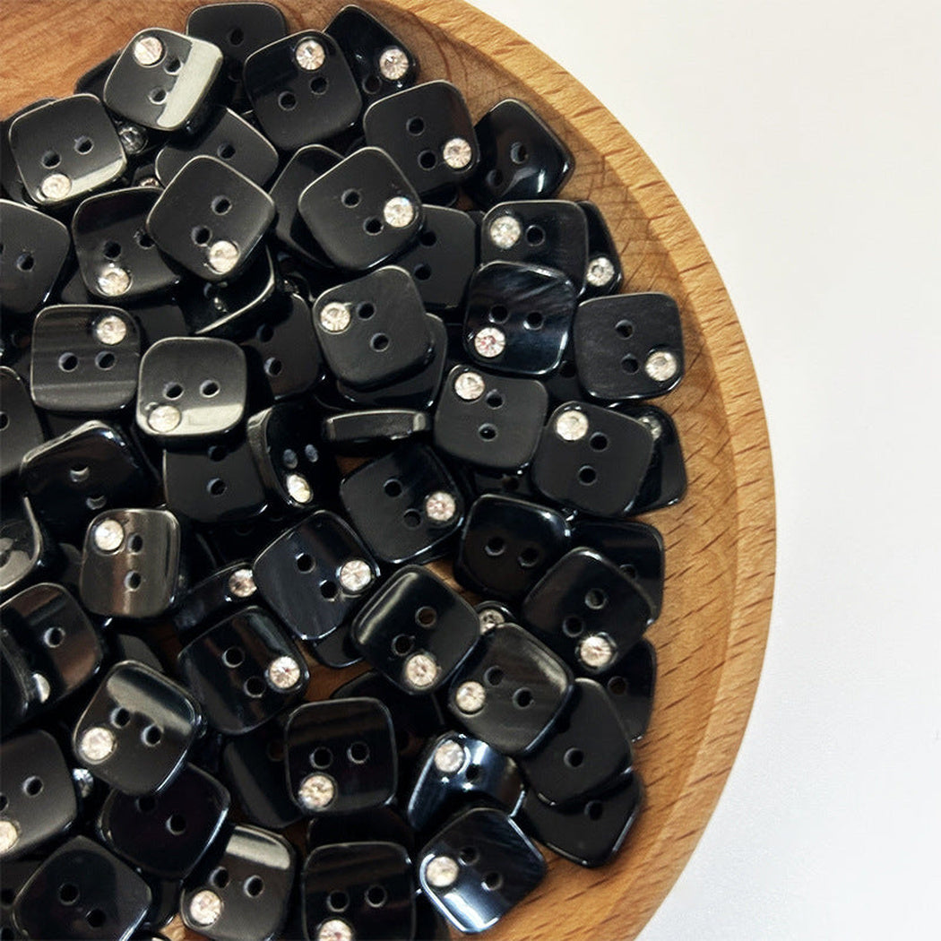 Bunli - DIY 10 Pack Rhinestone Square Two-Hole Button