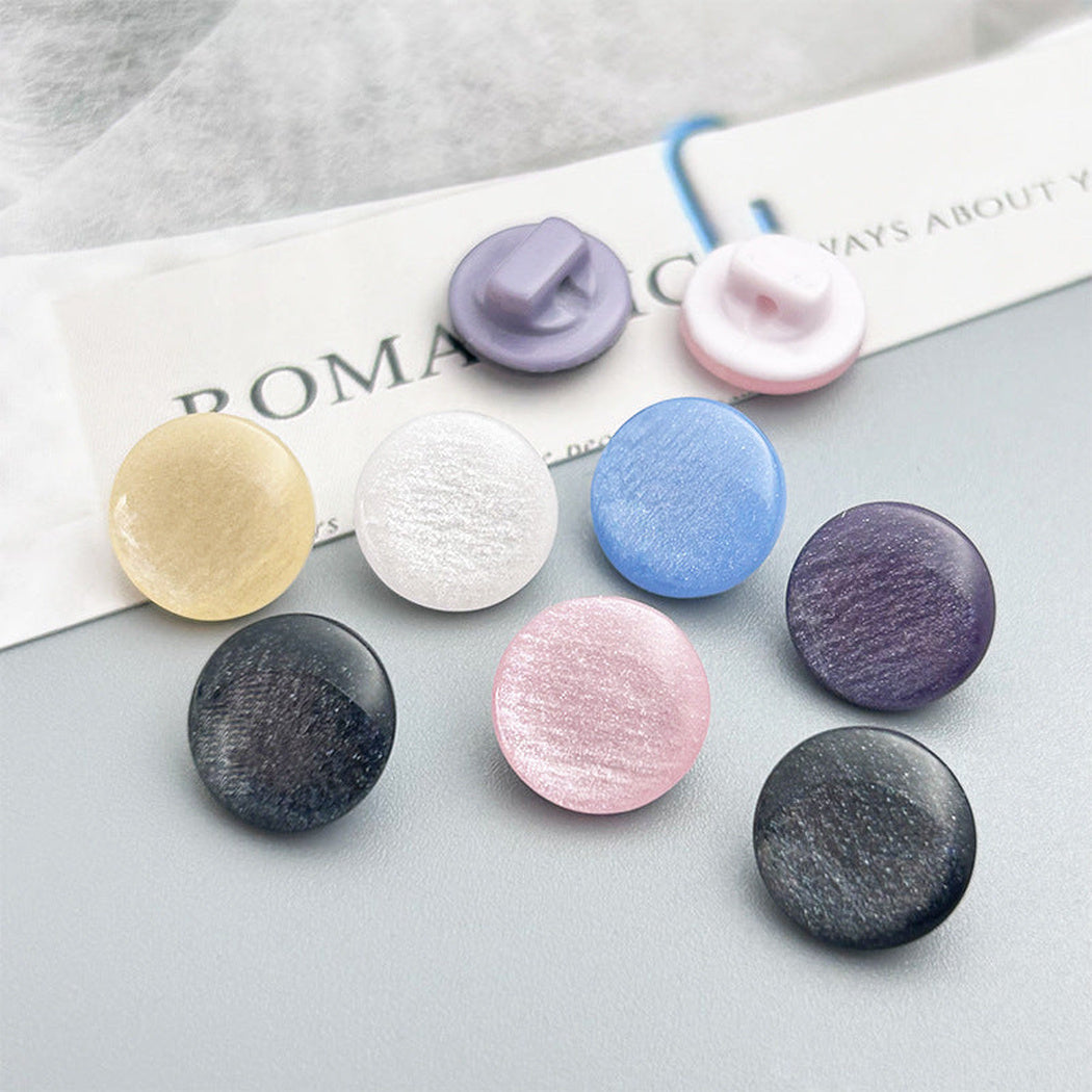 Bunli - DIY 10 Pack Pearlescent Glitter Round Shank Button