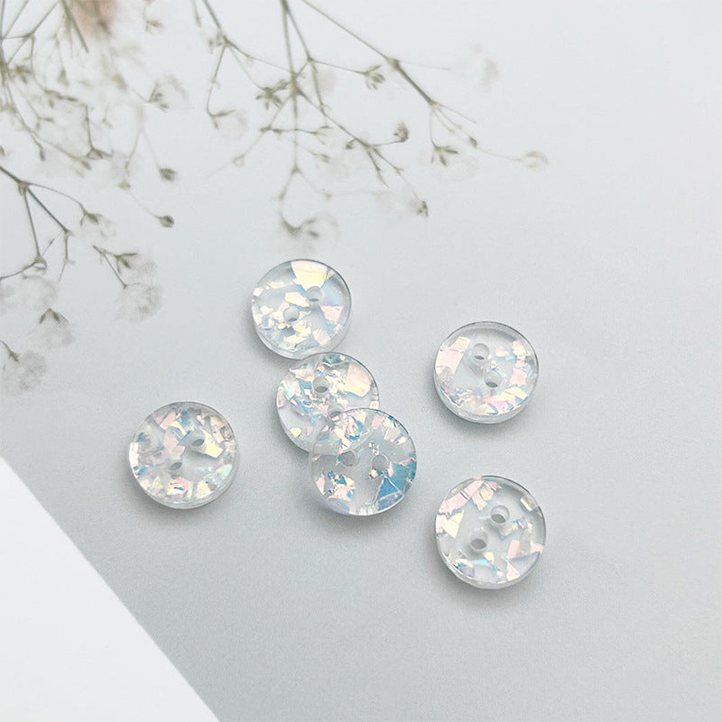 Bunli - DIY 10 Pack Iridescent Mixed-Shape Two-Hole Button