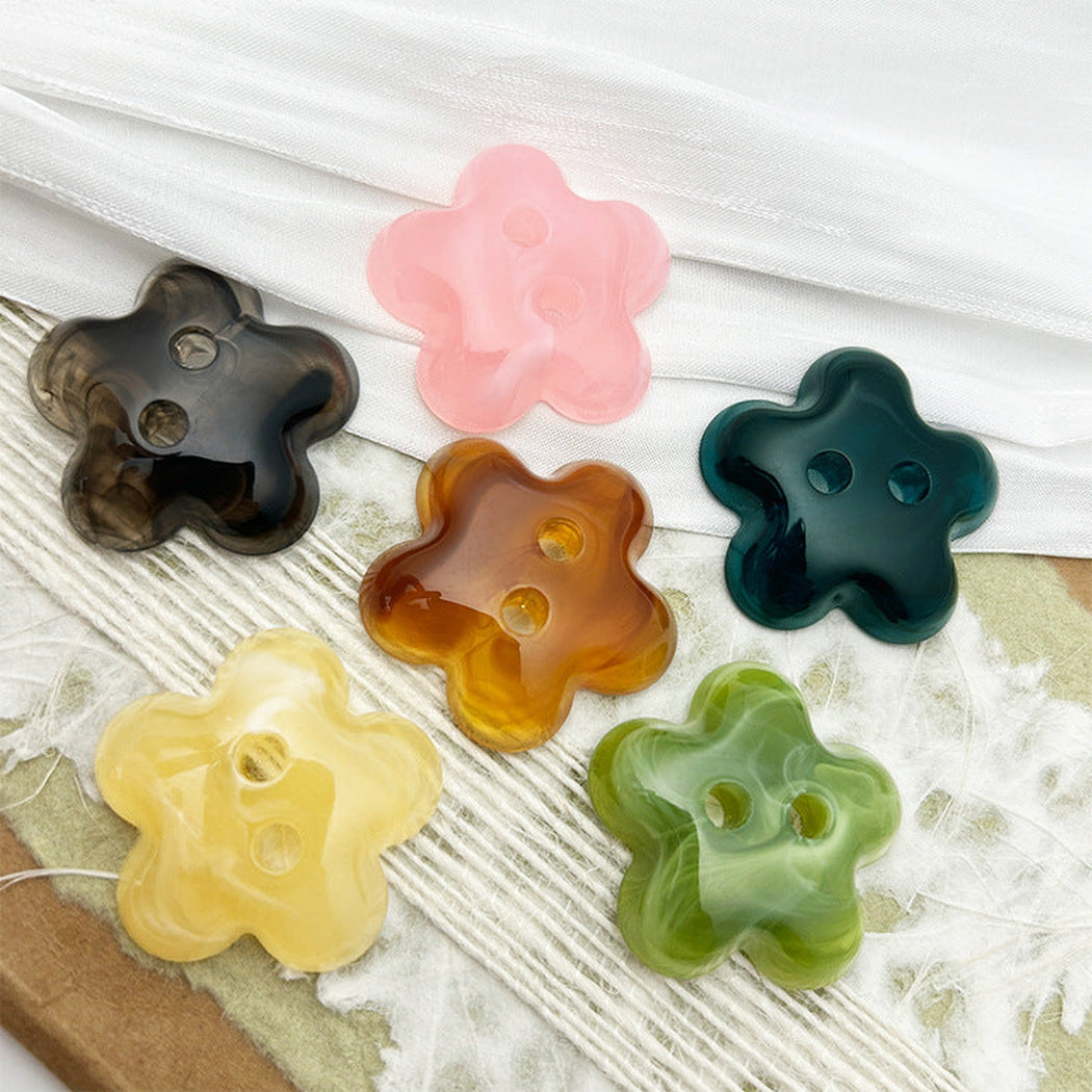 Bunli - DIY 10 Pack Two-Tone Flower Two-Hole Button