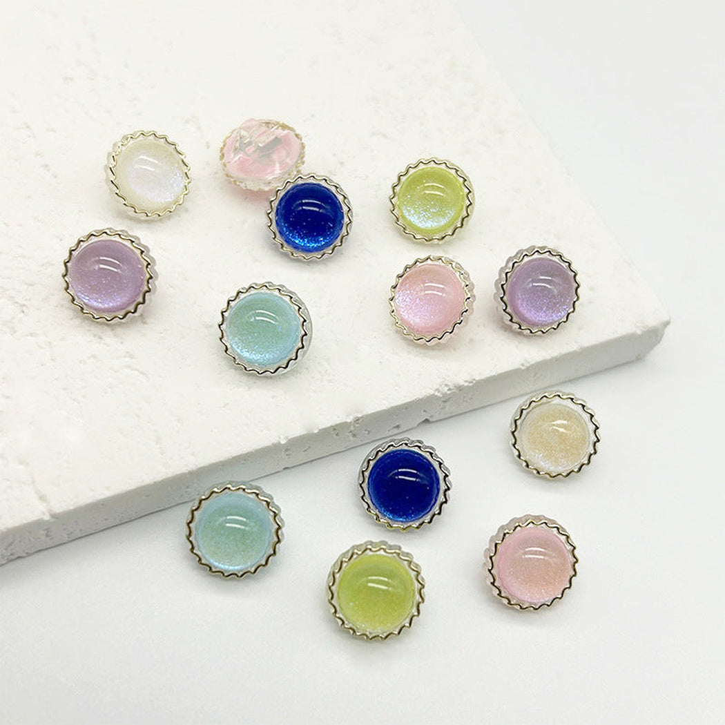 Bunli - DIY 10 Pack Glitter Flower Button