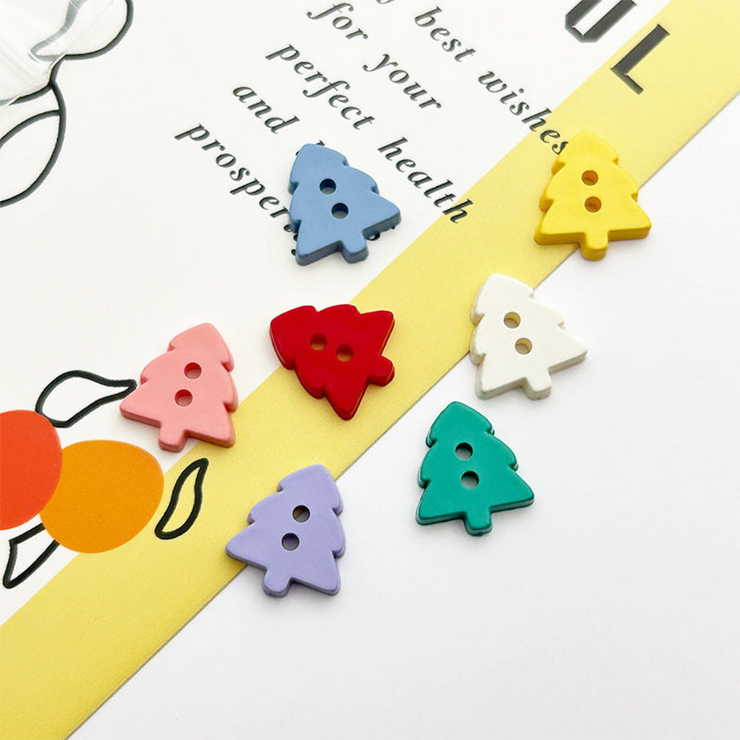 Bunli - DIY 10 Pack Christmas Tree-Shaped Two-Hole Button