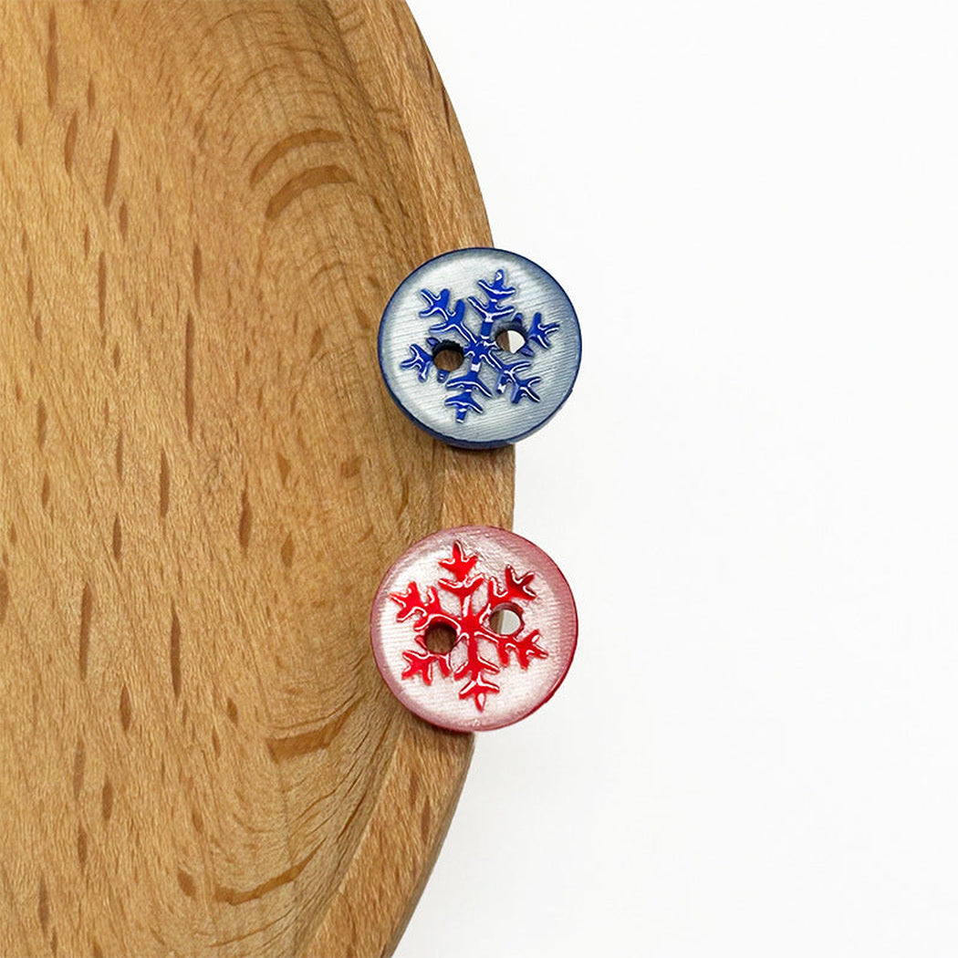 Bunli - DIY 10 Pack Snowflake Motif Two-Hole Button