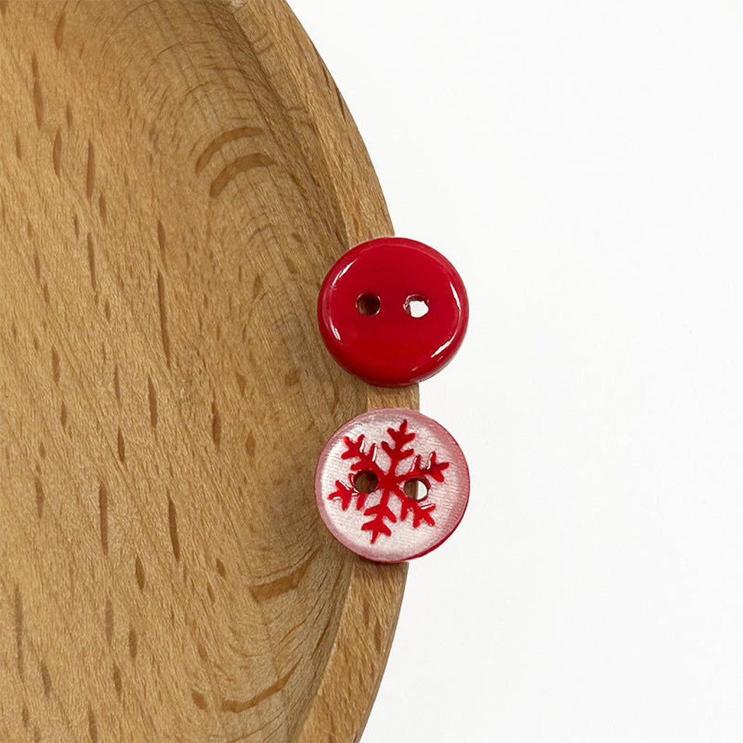 Bunli - DIY 10 Pack Snowflake Motif Two-Hole Button