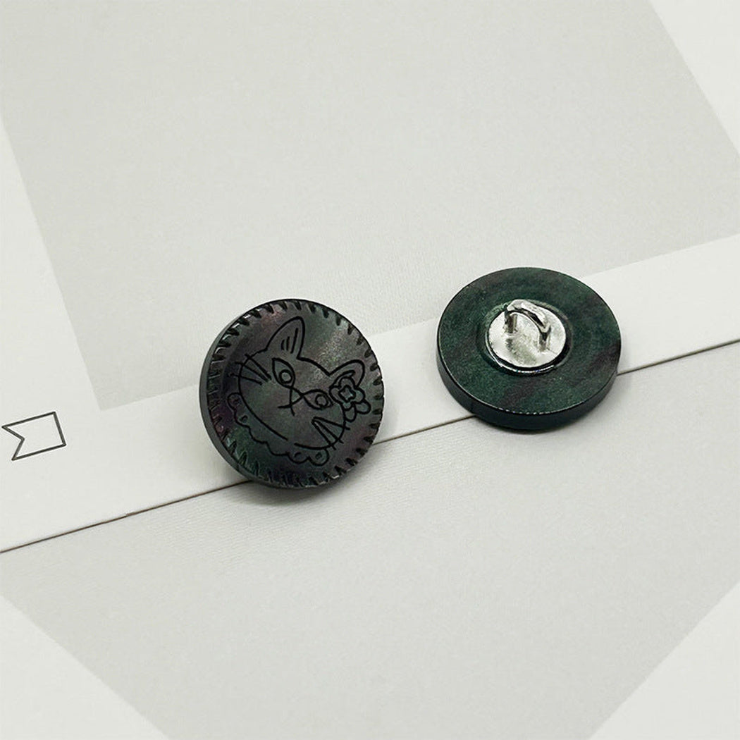 Bunli - DIY 10 Pack Round Engraved Animal Button