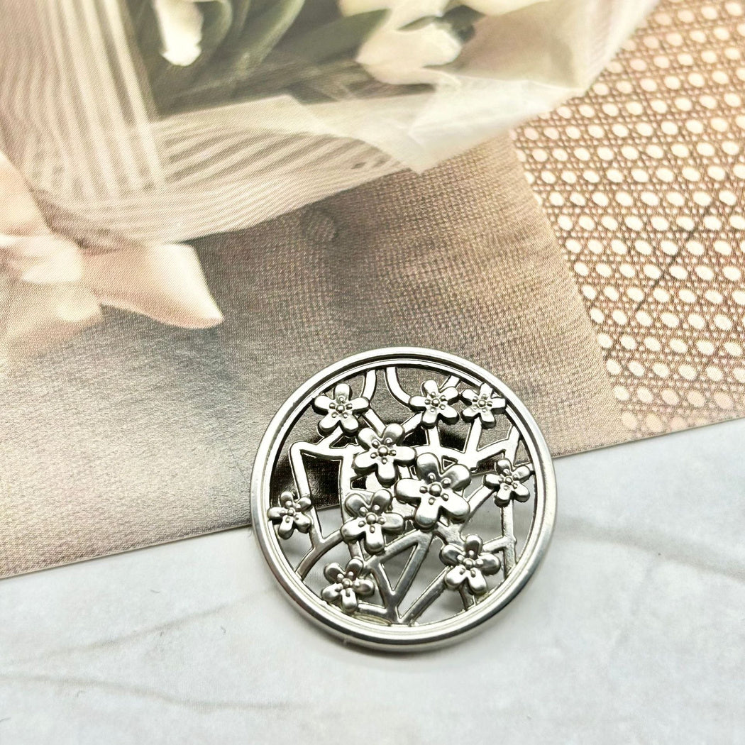 Bunli - DIY 10 Pack Metal Openwork Floral Button