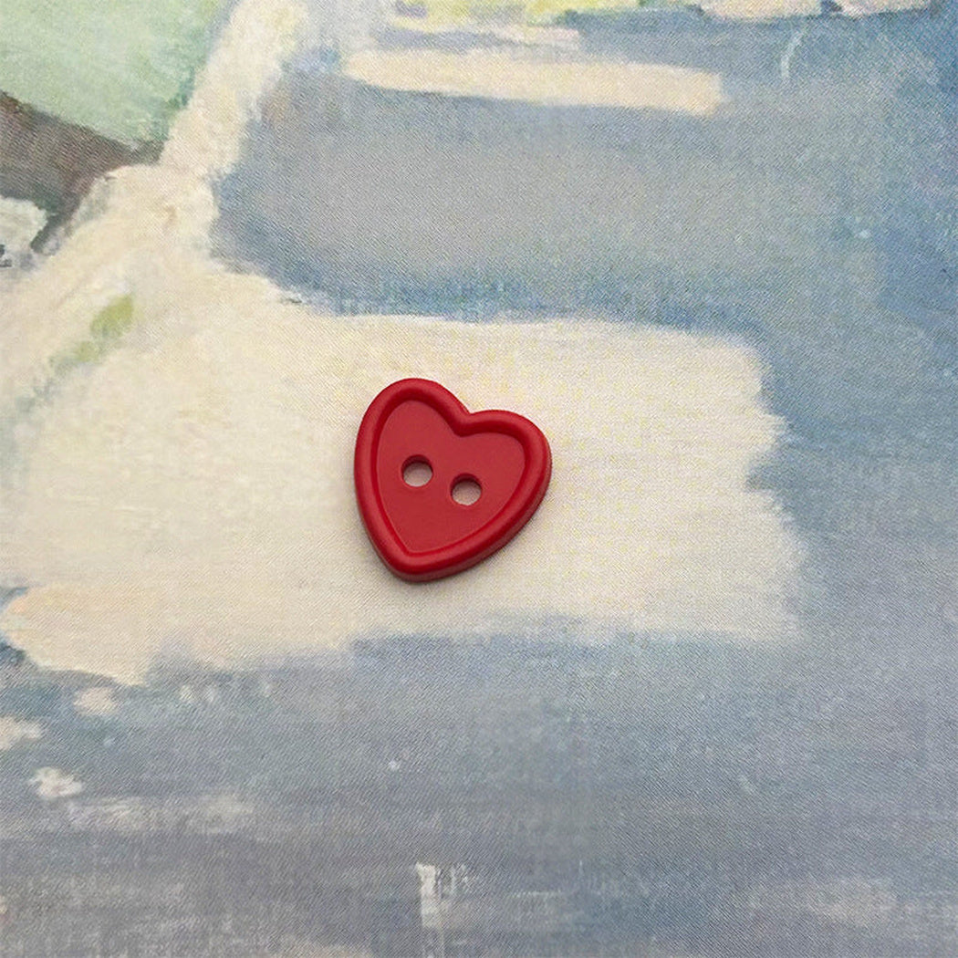 Bunli - DIY 10 Pack Heart-Shaped Two-Hole Button
