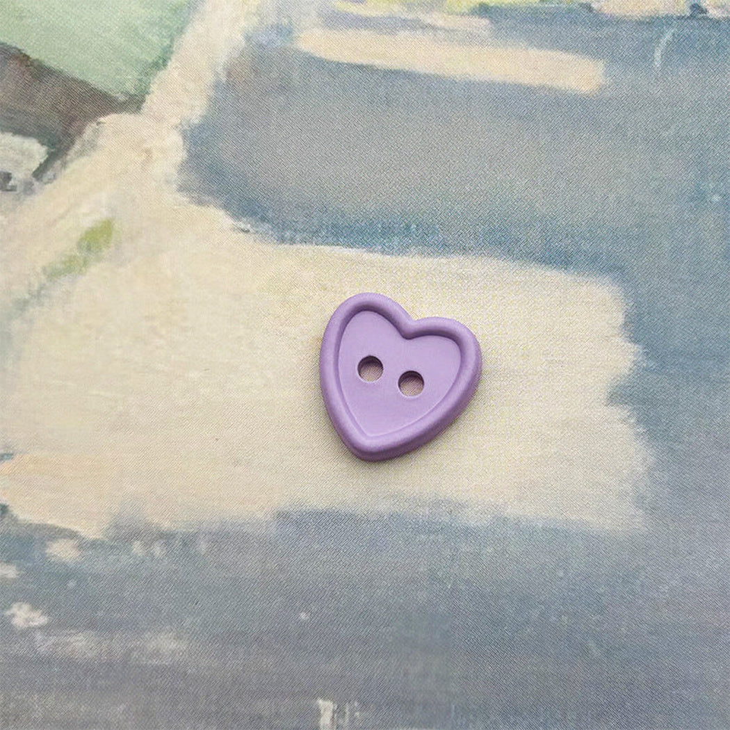 Bunli - DIY 10 Pack Heart-Shaped Two-Hole Button
