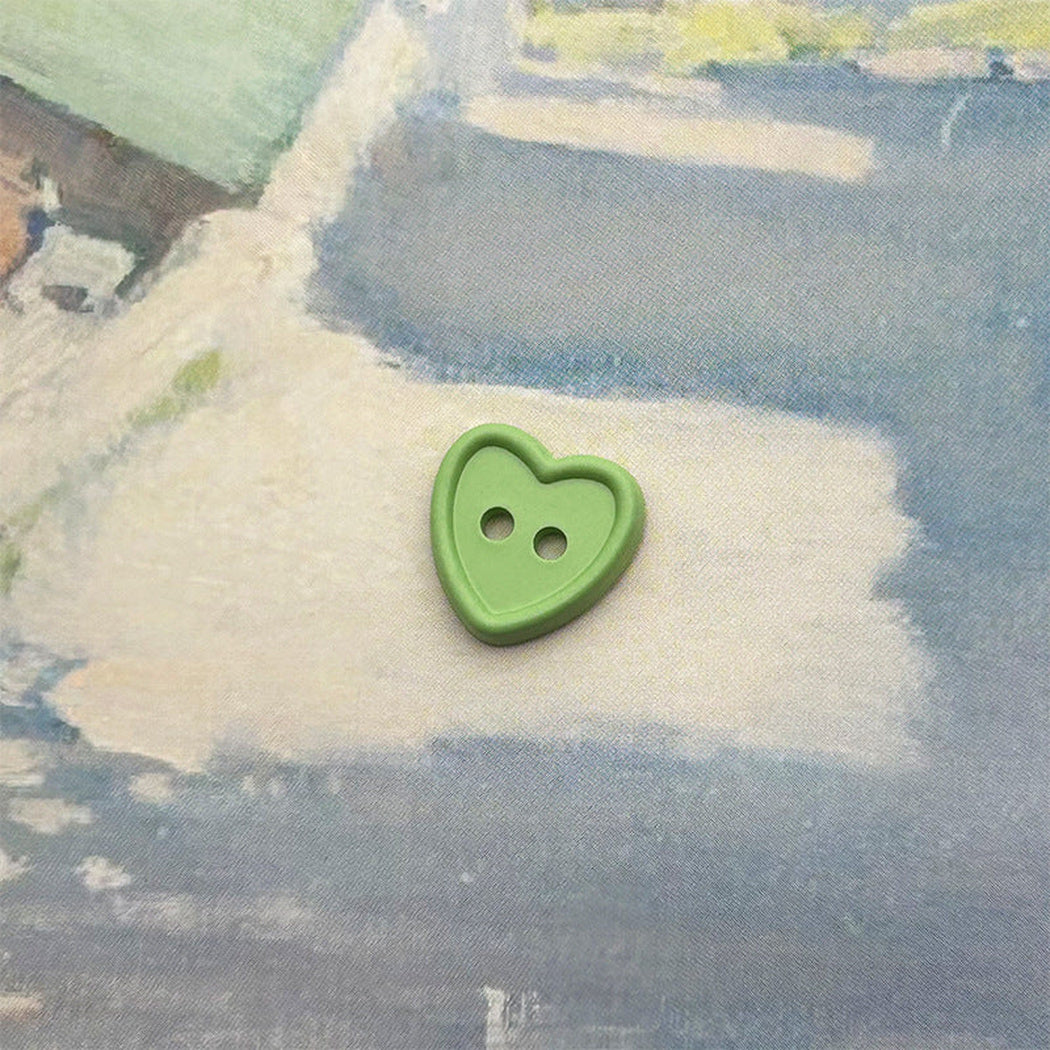 Bunli - DIY 10 Pack Heart-Shaped Two-Hole Button