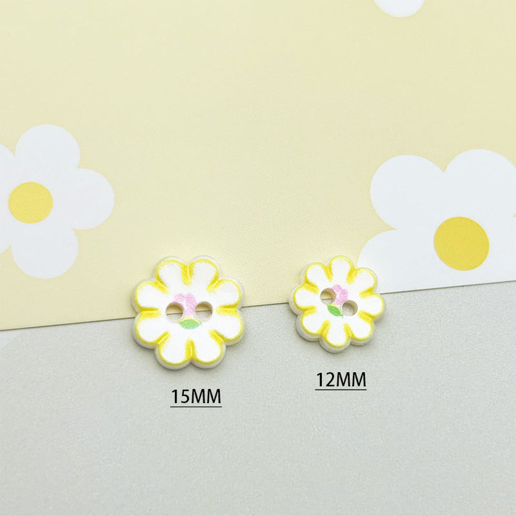 Bunli - DIY 10 Pack Two-Hole Flower-Shaped Button