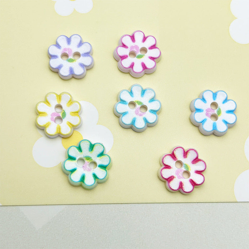 Bunli - DIY 10 Pack Two-Hole Flower-Shaped Button