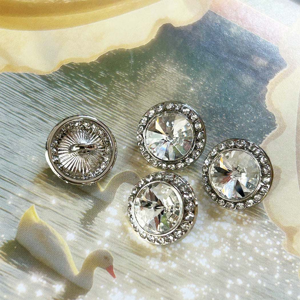 Bunli - DIY 10 Pack Faceted-Center Beaded-Halo Shank Button