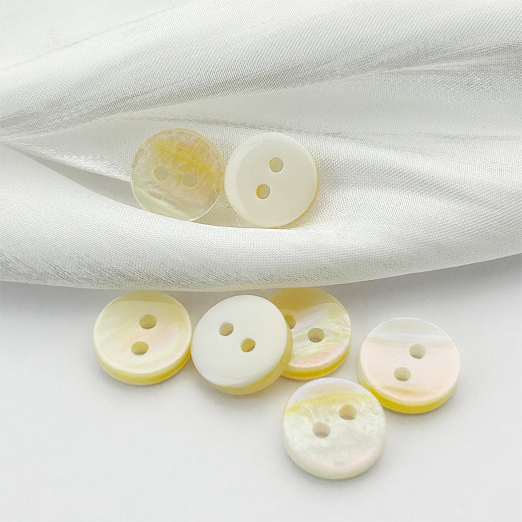 Bunli - DIY 10 Pack Iridescent Concave Two-Hole Button