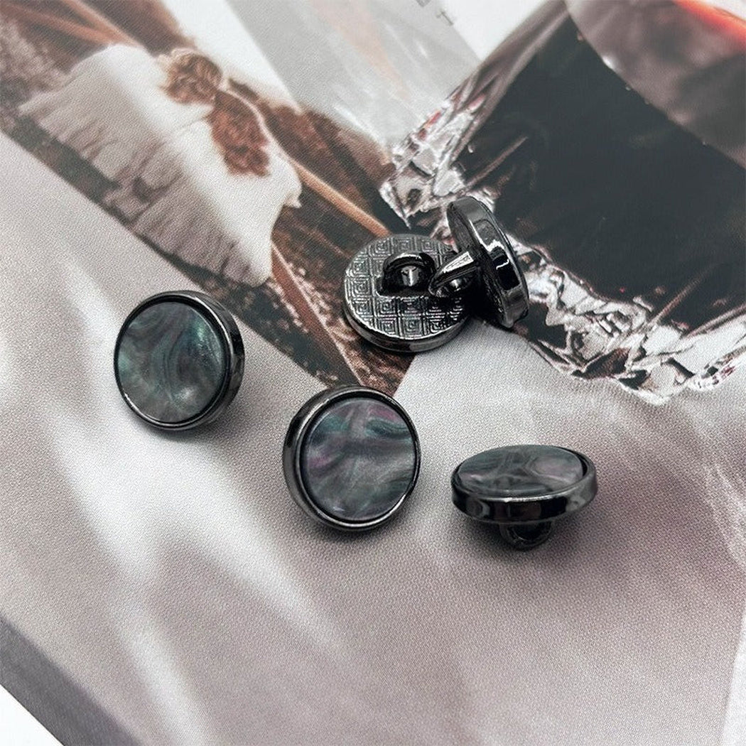 Bunli - DIY 10 Pack Swirled-Inlay Rimmed Shank Button