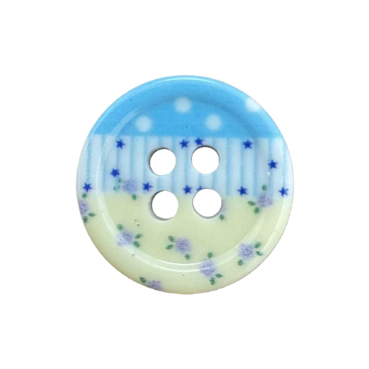 Bunli - DIY 10 Pack Purple Stripe Flower Two-Hole Button