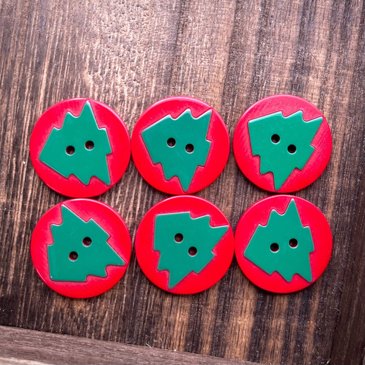 Bunli - DIY 10 Pack Festive Tree Snowflake Two-Hole Button