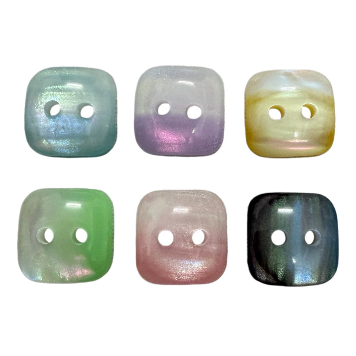 Bunli - DIY 10 Pack Faceted Square Four-Hole Button