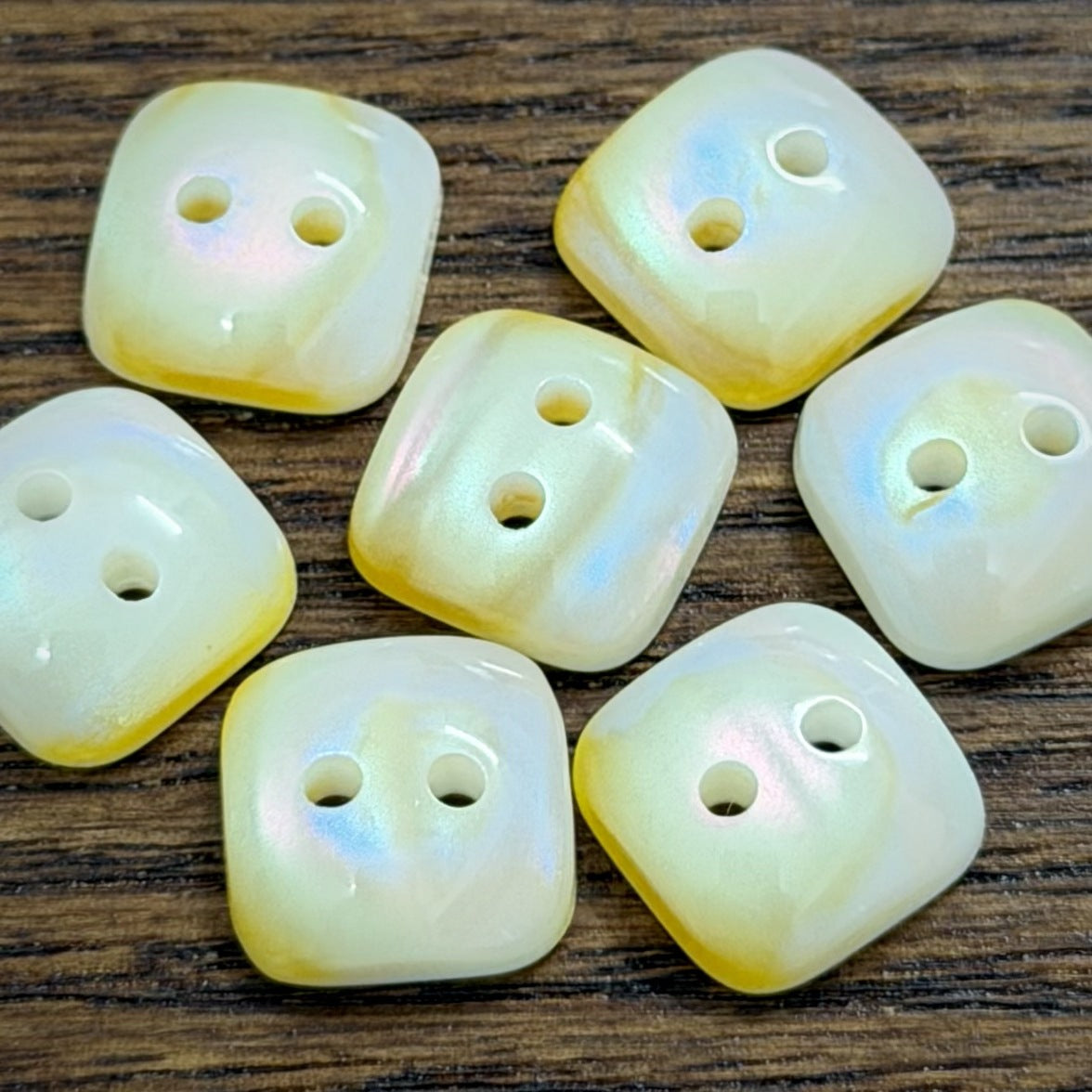 Bunli - DIY 10 Pack Faceted Square Four-Hole Button