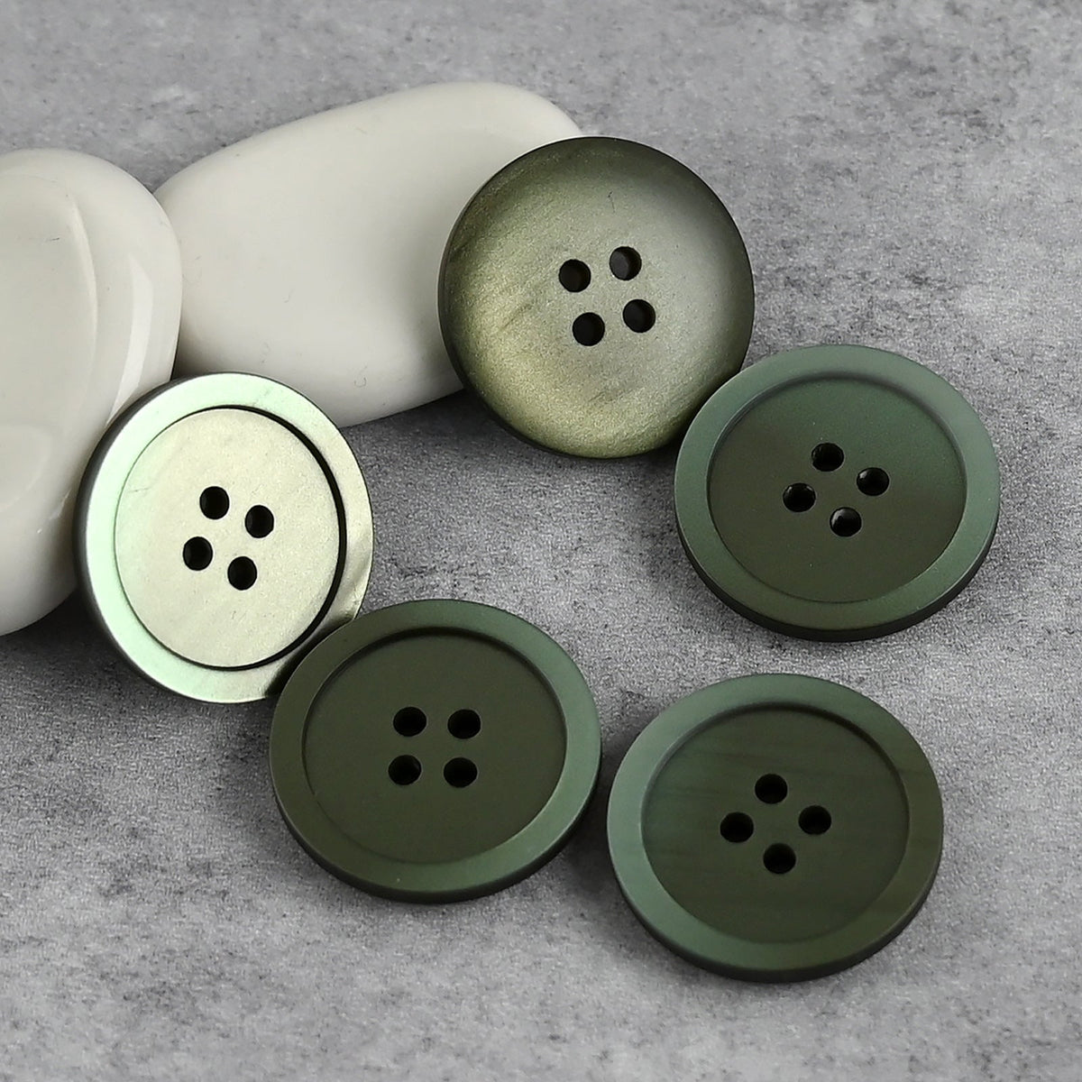 Bunli - DIY 10 Pack Shell Effect Rim Four-Hole Button