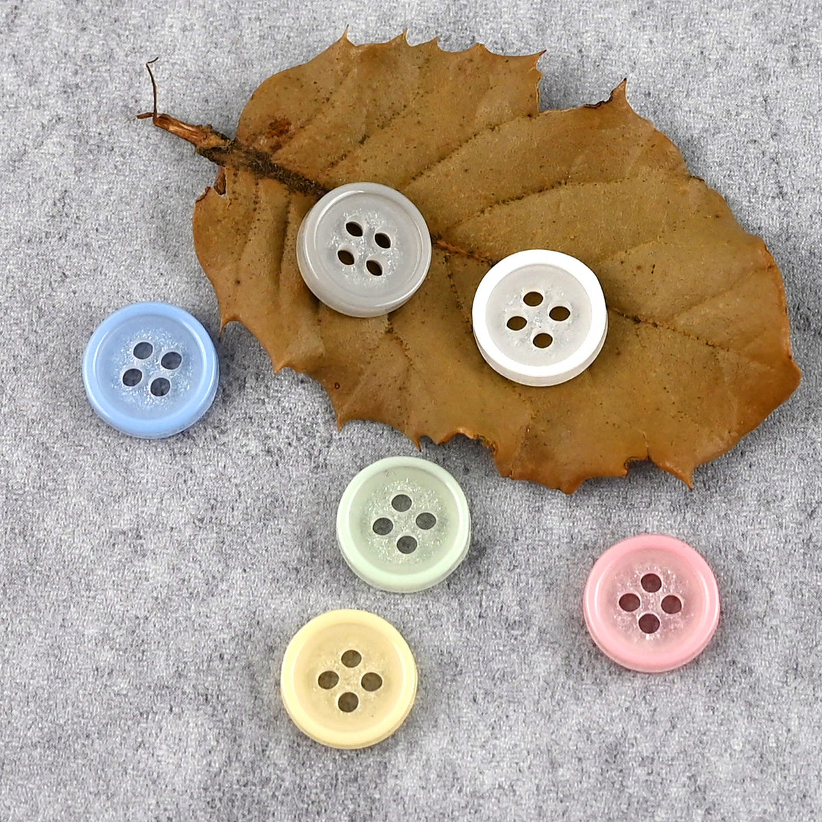 Bunli - DIY 10 Pack Candy Color Round Four-Hole Button