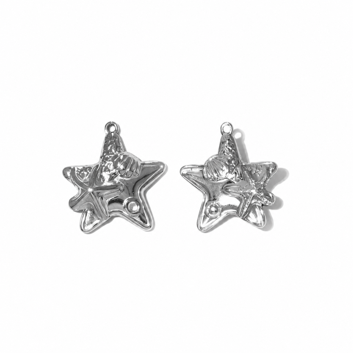 Elvane - Puffy Star and Scallop Shell Pendant Only
