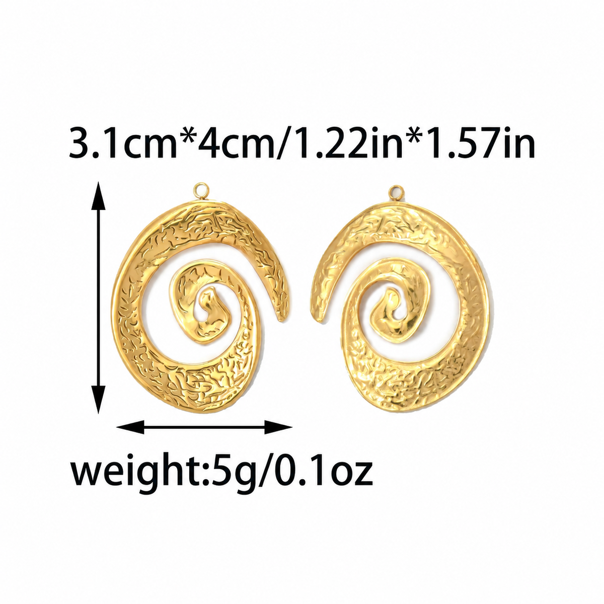 Elvane - Hammered Sunburst Heart Spiral Pendant Only