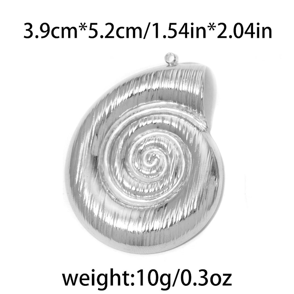Elvane - Smooth and Ribbed Spiral Shell Pendant Only